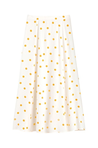 Jupe longue taille haute - Blanc et jaune