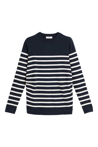 Pull - Bleu marine et blanc rayé