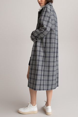 Manteau - Blanc et bleu marine à carreaux