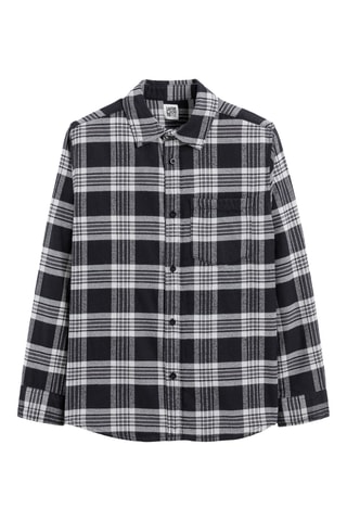 Chemise unisexe - Bleu marine et blanc à carreaux