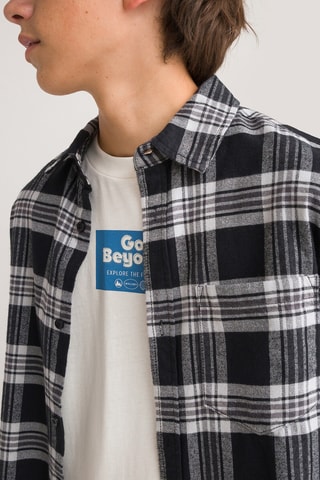Chemise unisexe - Bleu marine et blanc à carreaux