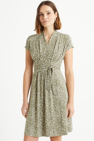 Robe - Kaki et blanc
