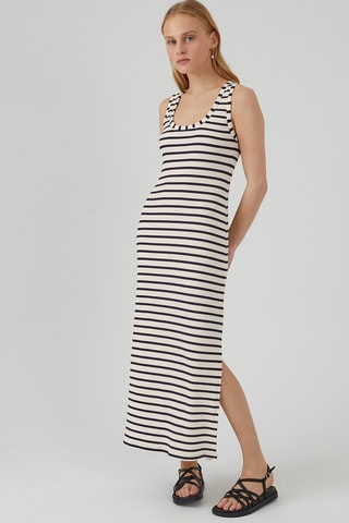 Robe - Ivoire et bleu marine rayé