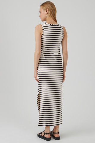 Robe - Ivoire et bleu marine rayé