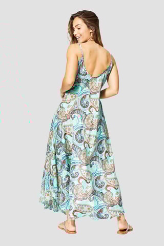 Robe - Turquoise et beige