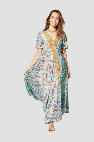 Robe - Turquoise et rose