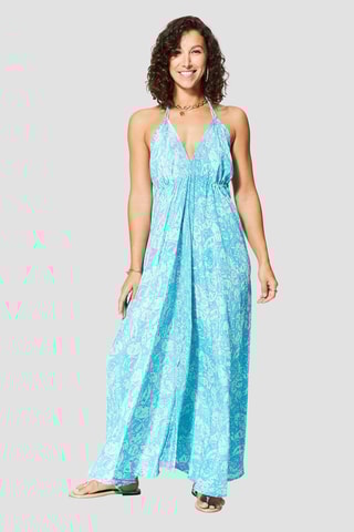 Robe - Turquoise et blanc