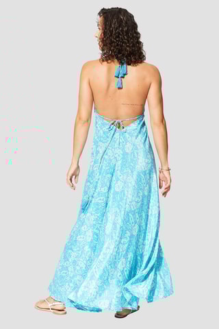 Robe - Turquoise et blanc