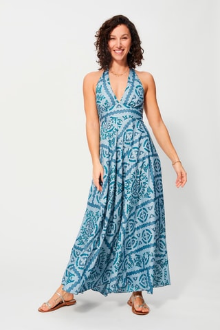 Robe longue - Ciel et turquoise 