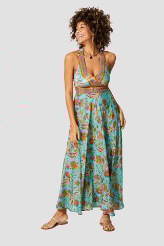 Robe - Turquoise et rose