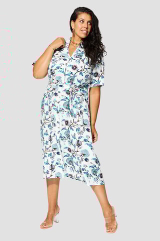 Robe chemise midi - Blanc