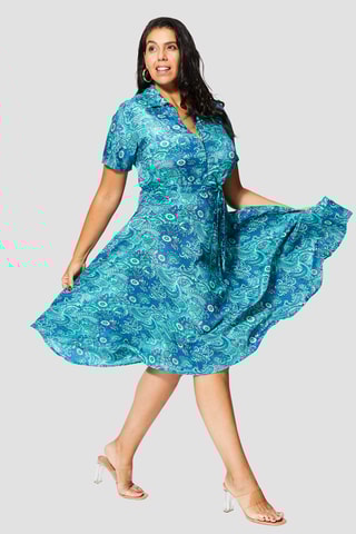 Robe midi - Bleu marine