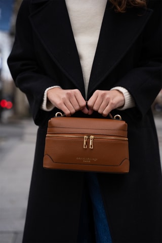 Sac à main en cuir Grand Simos - Camel