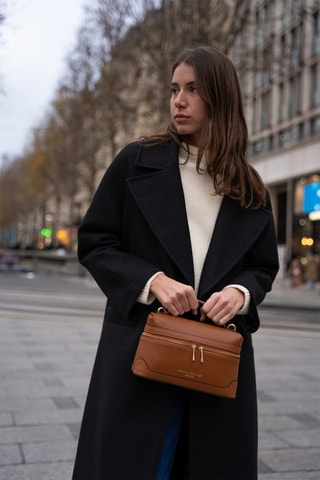 Sac à main en cuir Grand Simos - Camel