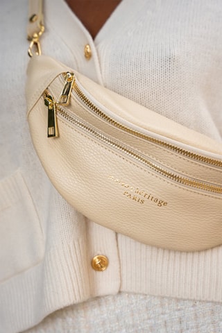 Sac banane en cuir Mouki - Beige