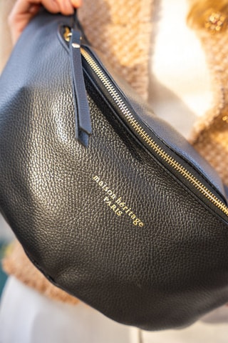 Sac banane en cuir - Noir