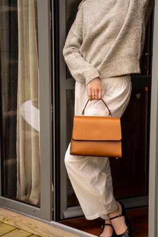 Sac à main en cuir Leto - Camel