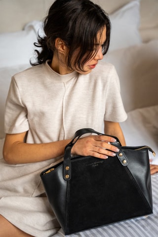 Sac à main en cuir Parl - Noir