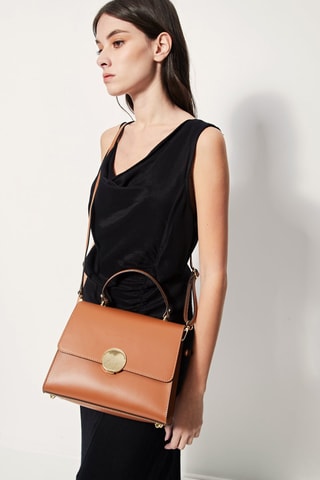 Sac à main en cuir Clau - Camel