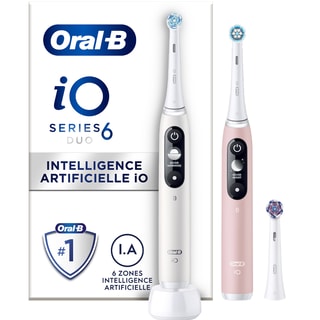 Coffret duo - Brosses à dents électriques - IO6 Series -  Blanc & rose