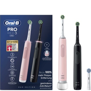 Coffret duo - Brosses à dents électriques - 3900 - Noire & Rose