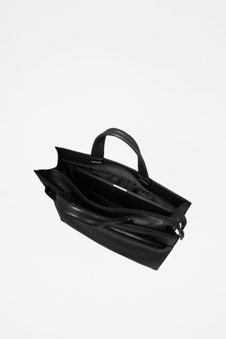 Bolso shopper de piel - Negro