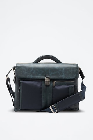 Maletín de piel - Negro y verde oscuro