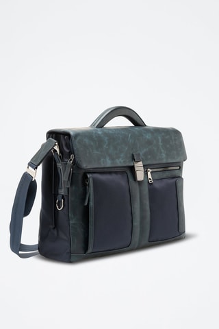 Maletín de piel - Negro y verde oscuro