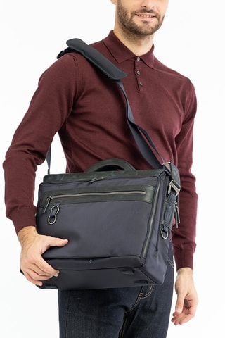 Maletín de piel - Negro y verde oscuro