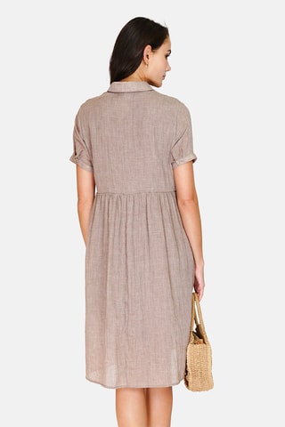 Robe longue en lin 
Beige
