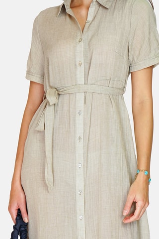 Robe trapèze en lin 
Beige