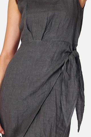 Robe longue en lin 
Gris