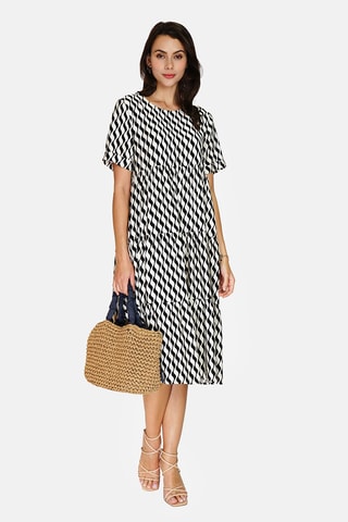 Robe midi en lin 
Noir