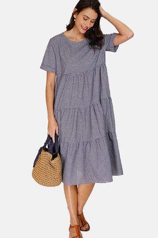 Robe en lin Bleu marine