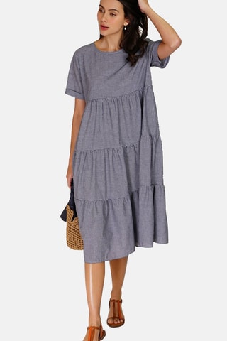 Robe en lin Bleu marine