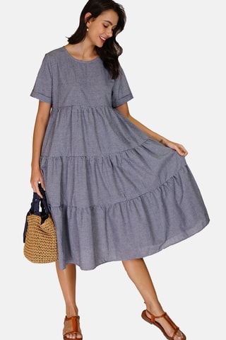 Robe en lin Bleu marine