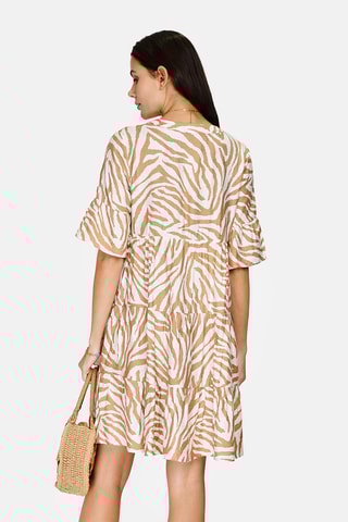 Robe volantée en lin 
Blanc