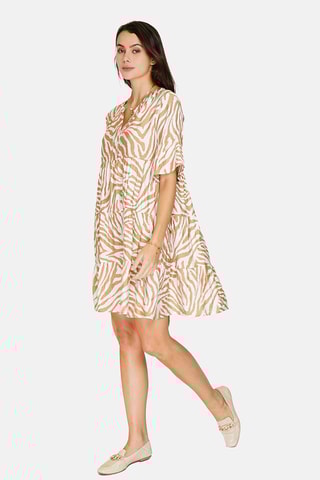 Robe volantée en lin 
Blanc