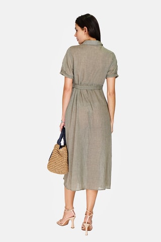 Robe trapèze en lin 
Vert