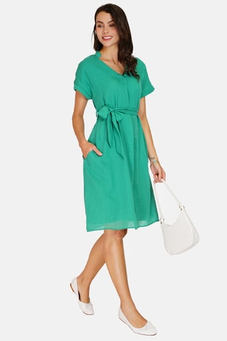 Robe trapèze en lin - Vert