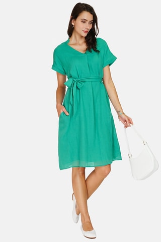 Robe trapèze en lin - Vert