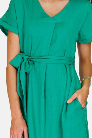 Robe trapèze en lin - Vert