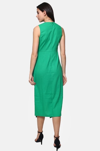 Robe longue sans manches en lin - Vert