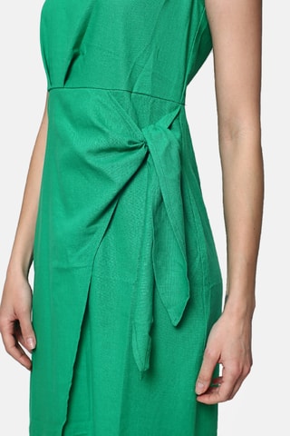 Robe longue sans manches en lin - Vert