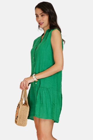 Robe en lin sans manches - Vert