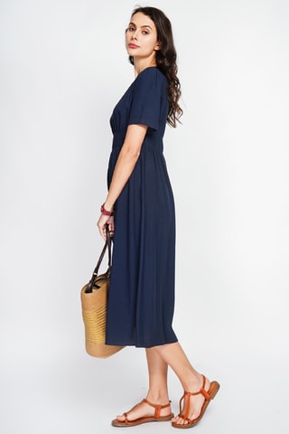 Robe longue en lin - Bleu marine