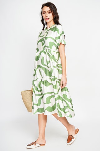 Robe midi en lin - Blanc