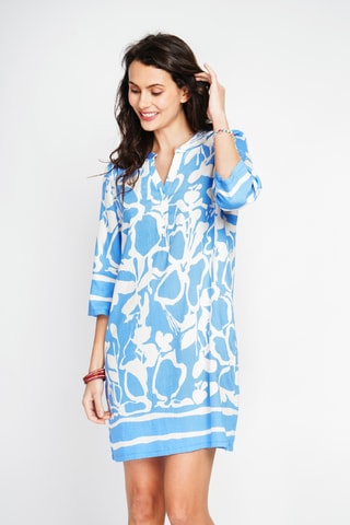 Robe midi en lin - Bleu
