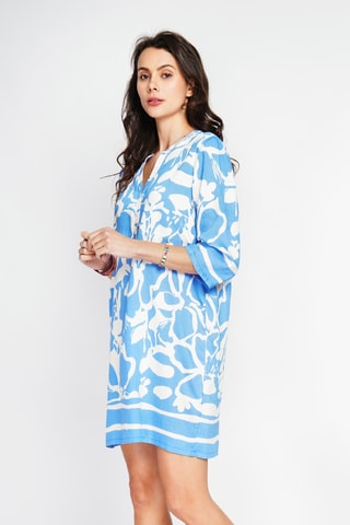 Robe midi en lin - Bleu