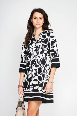 Robe midi en lin - Noir